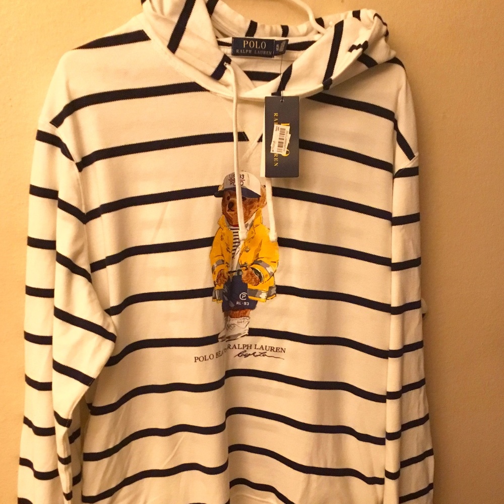 Ralph Lauren Polo Bear Striped Hoodie